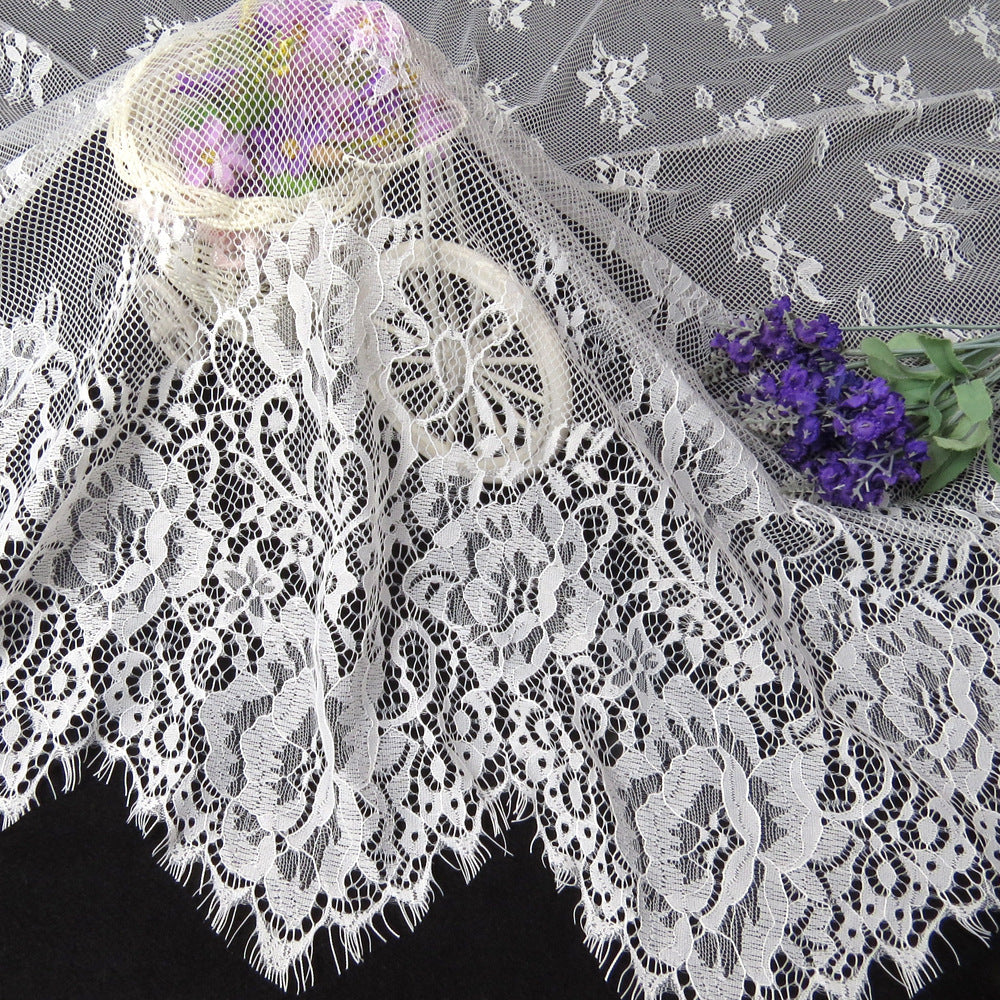 FREEDOMBEAUTY | 150cm wide manufacturer spot explosion large eyelashes lace lace fabric DIY clothing lace accessories