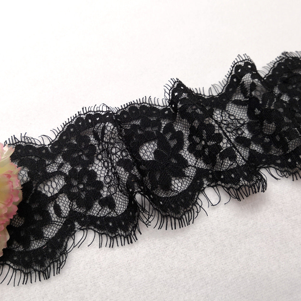 FREEDOMBEAUTY | 9.5cm wide circle wavy nylon lace, hot-selling eyelash lace wedding dress accessories