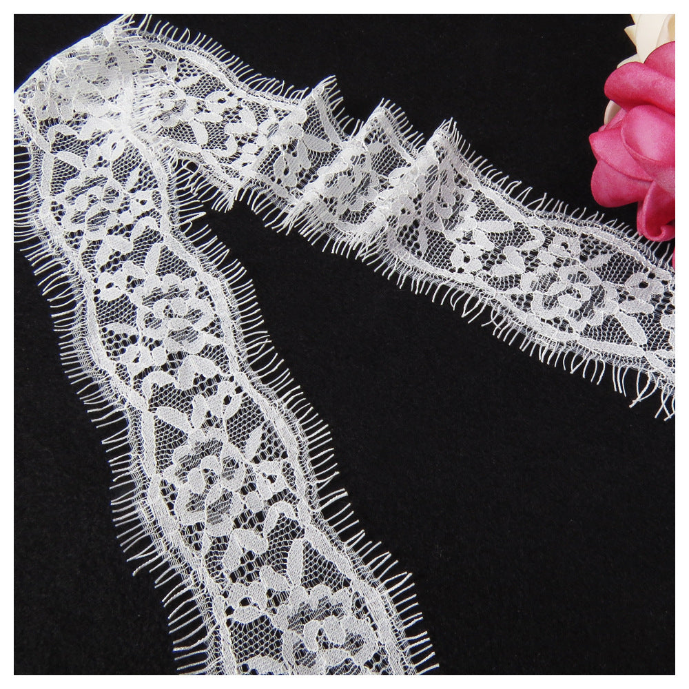 FREEDOMBEAUTY | Spot popular nylon lace 5cm wide non-elastic eyelash lace DIY clothing accessories curtain lace