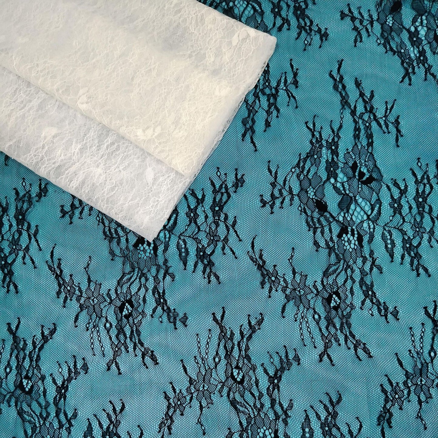 freedombeauty|Spring Summer Shiny Nylon Non-Stretch Sheer Large Floral Cut Lace Fabric for Fashion, Wedding Dresses, Camisoles