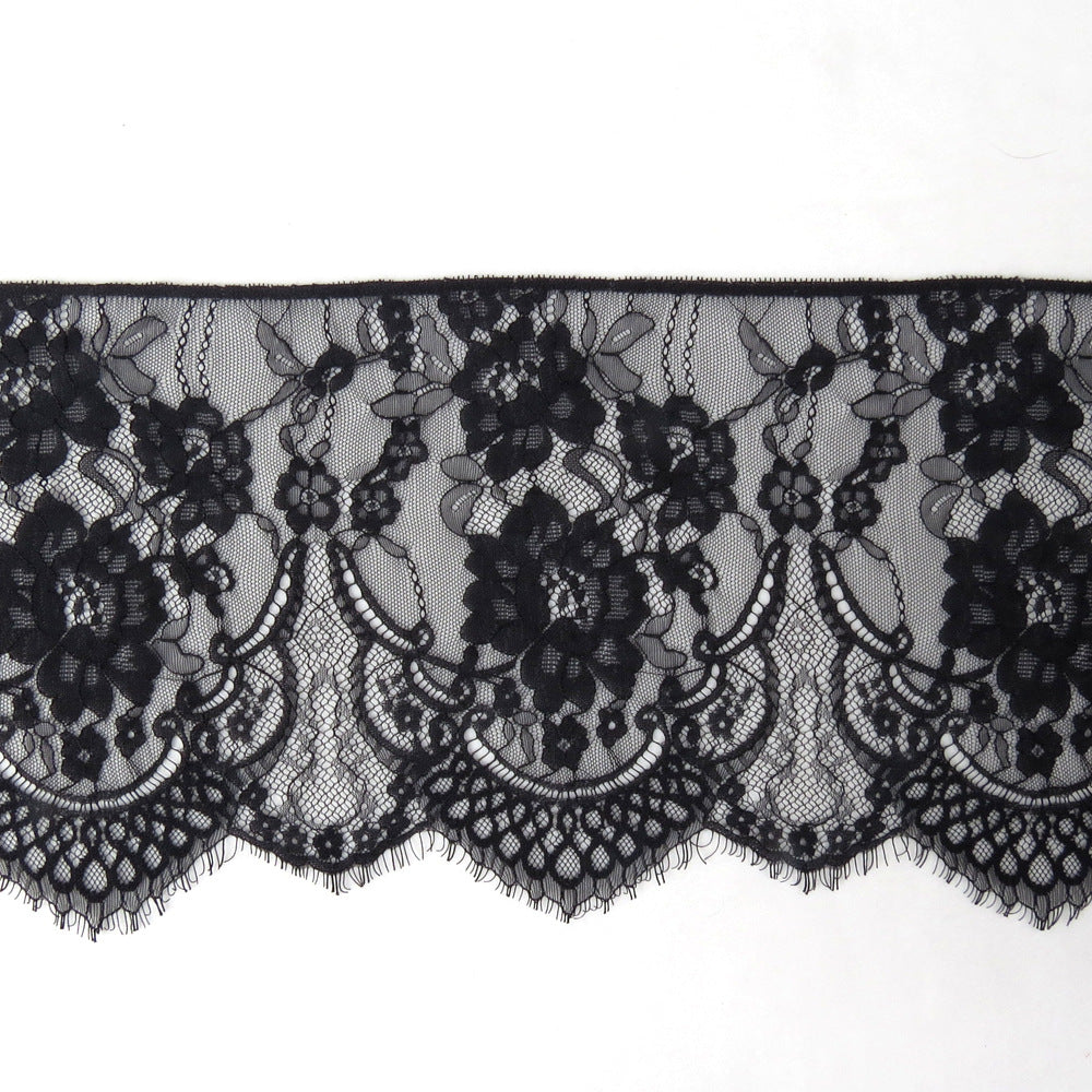 FREEDOMBEAUTY | 26cm wide spot hot-selling unilateral eyelash lace, warp knitted nylon silk DIY clothing lace accessories