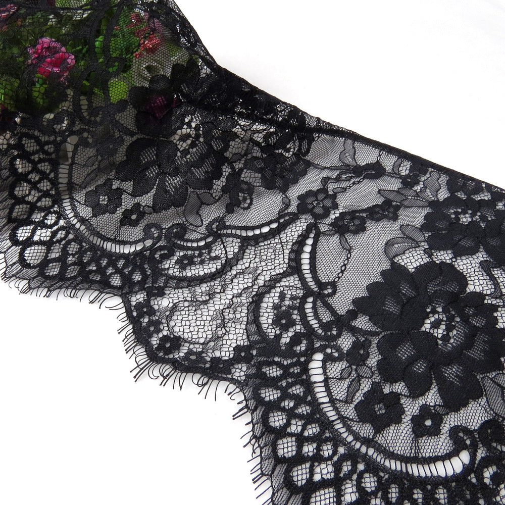 FREEDOMBEAUTY | 26cm wide spot hot-selling unilateral eyelash lace, warp knitted nylon silk DIY clothing lace accessories