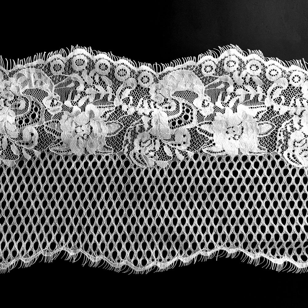 FREEDOMBEAUTY | 22cm Grid Flower Full Nylon Lace Lace Lace, Wedding Dress Clothing Lace
