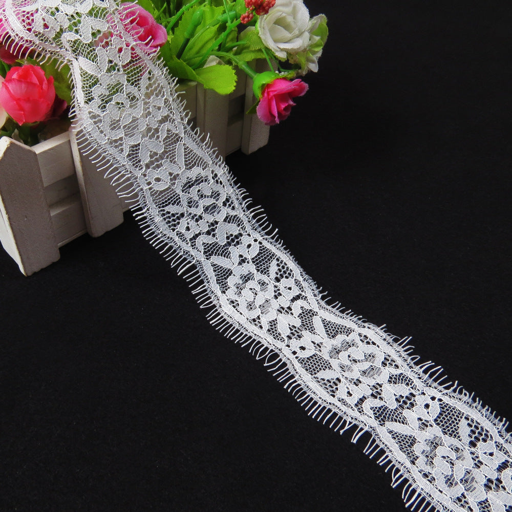 FREEDOMBEAUTY | Spot popular nylon lace 5cm wide non-elastic eyelash lace DIY clothing accessories curtain lace