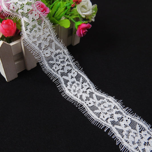 FREEDOMBEAUTY | Spot popular nylon lace 5cm wide non-elastic eyelash lace DIY clothing accessories curtain lace