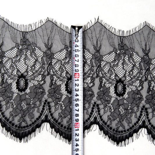 FREEDOMBEAUTY | 24cm new hot-selling lace eyelash lace, French nylon warp knitted wedding dress lace underwear lace