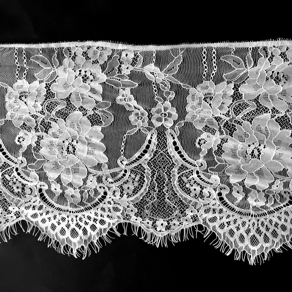 FREEDOMBEAUTY | 26cm wide spot hot-selling unilateral eyelash lace, warp knitted nylon silk DIY clothing lace accessories
