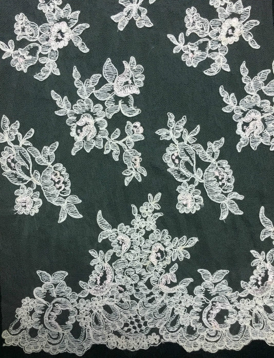 Freedombeauty | Direct Supply Car Strand Lace Veil Skirt Lace Accessories Three-Dimensional Bone Thread Lace Fabric Wedding Dress Fabric