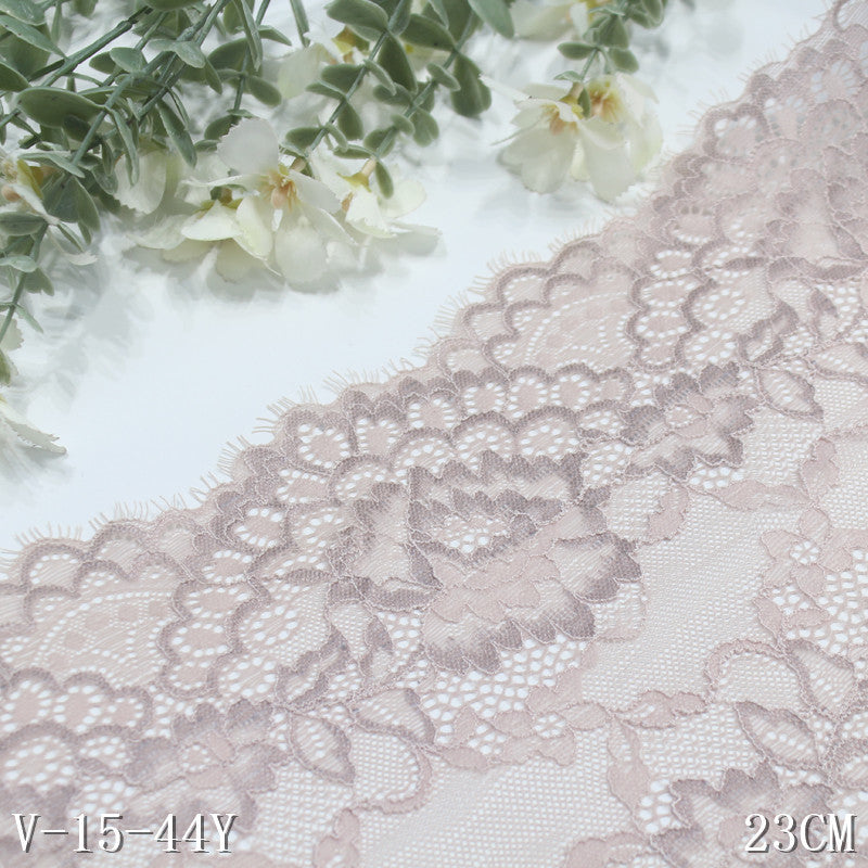 freedombeauty|Pink Skin Tone Double-Sided Wavy Asymmetric Elastic Eyelash Lace DIY Lingerie Curtain Lace Trim Accessories