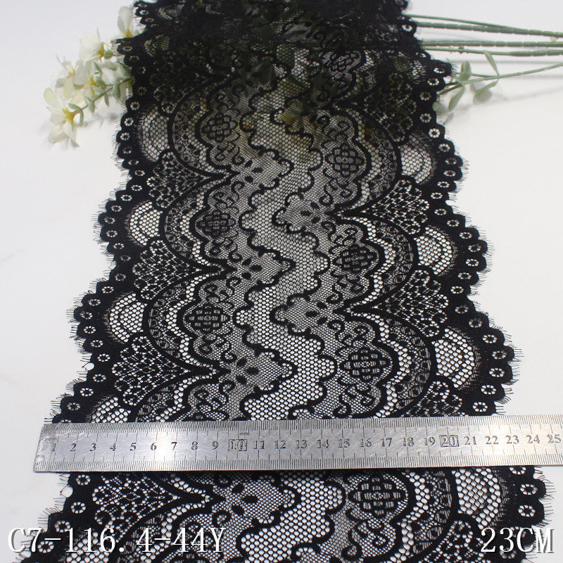 freedombeauty|Multicolor Double Wave French Classical Pattern Elastic Eyelash 23cm Clothing Home Textile Lace Trim DIY