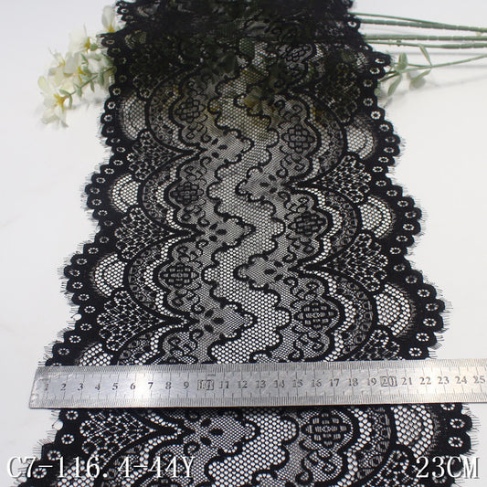 freedombeauty|Multicolor Double Wave French Classical Pattern Elastic Eyelash 23cm Clothing Home Textile Lace Trim DIY