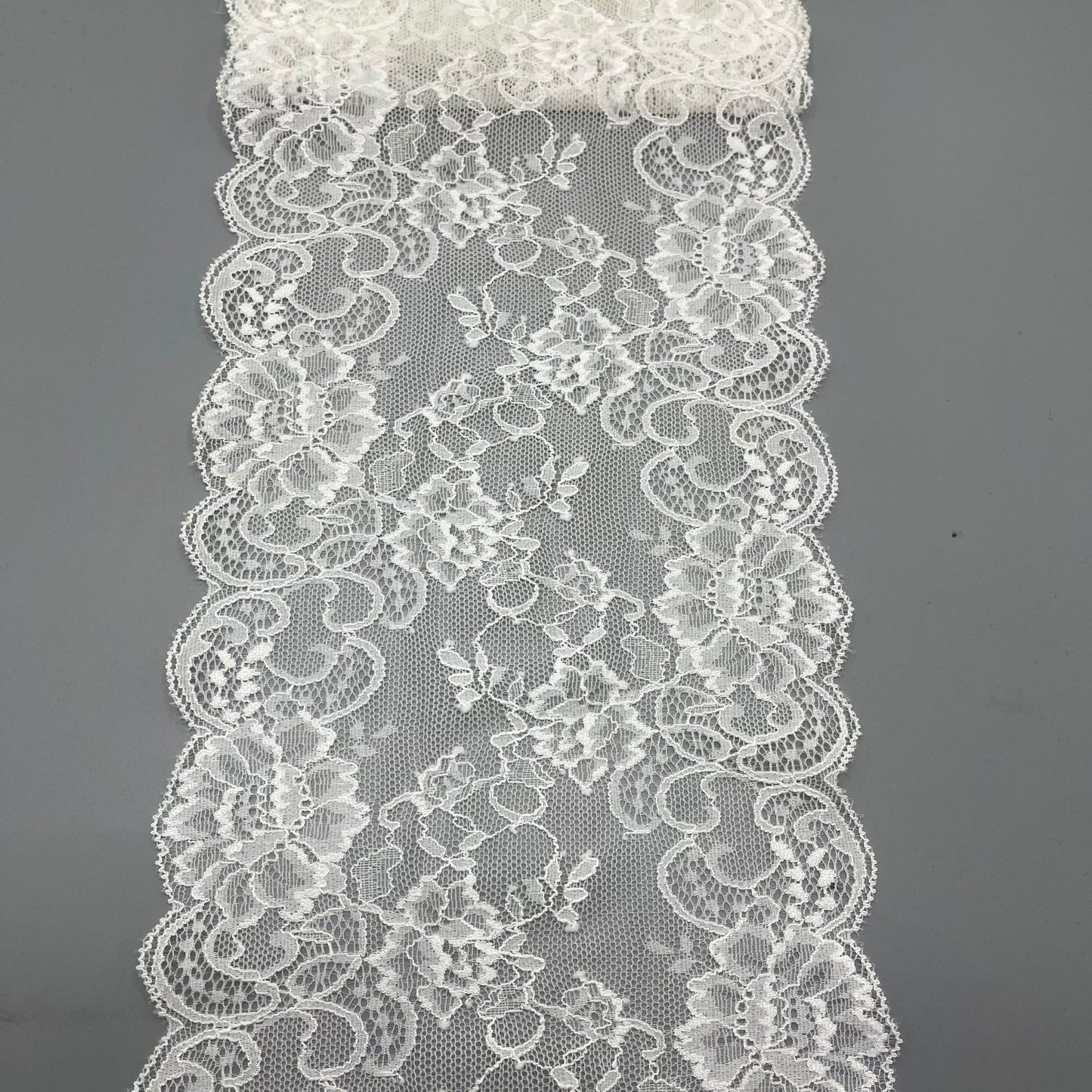 freedombeauty|18cm White Elastic Lace Trim Handmade Hollow Lace Wedding Dress Decoration Material Lace