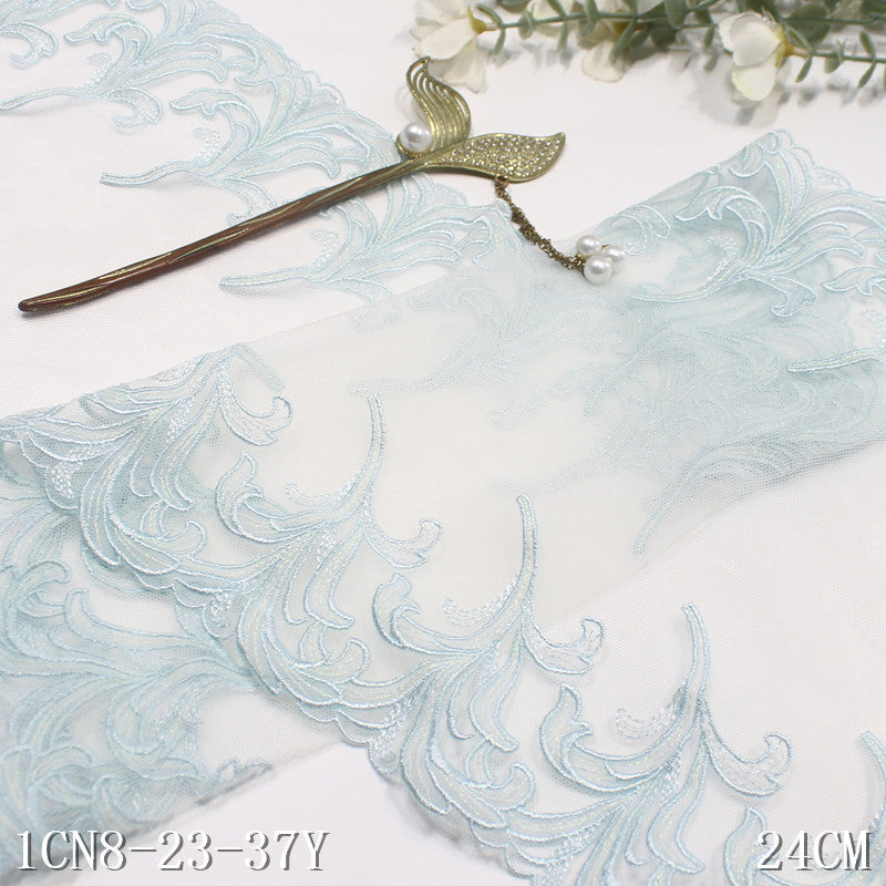 【1pack】-Freedombeauty | Multi-Color Single Bilateral National Style Pattern Mesh Embroidery Lace Curtain Sofa Cushion Lace Accessories DIY