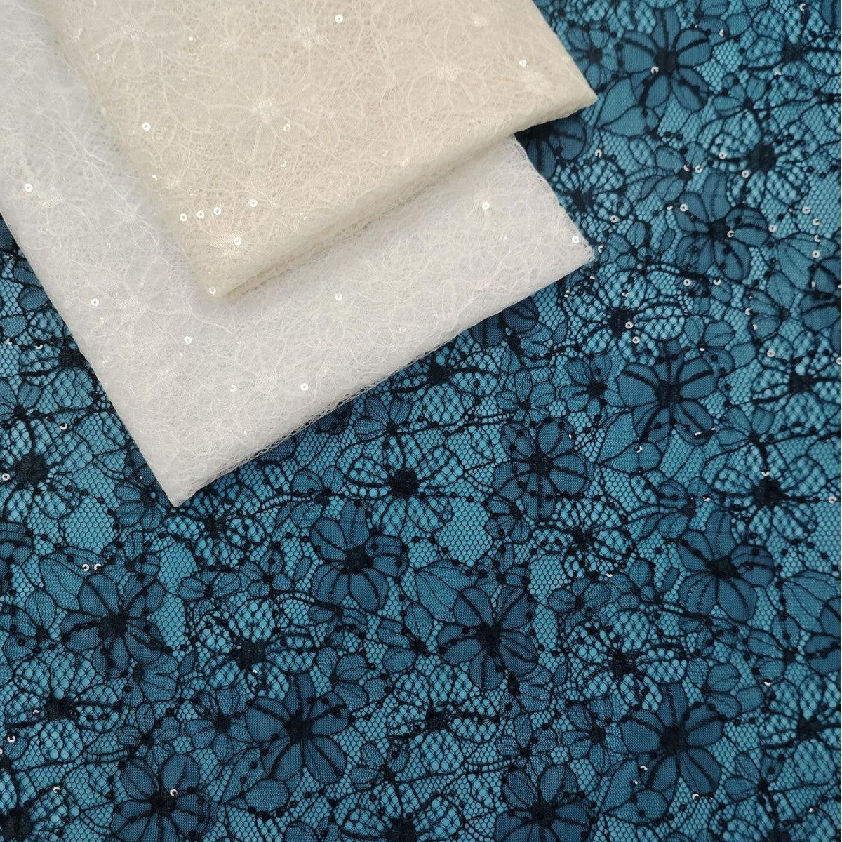 freedombeauty|Sequin New Full Polyester Non-Elastic Embroidered Plum Blossom Lace Fabric Sequin Trim Mesh European and American Dress Skirt Fabric