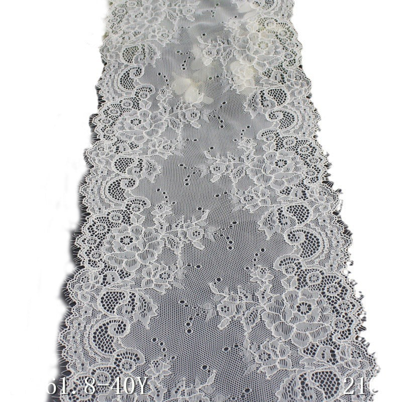 freedombeauty|Asymmetric Retro Floral Lightweight Elastic Eyelash Garment Home Textile 21cm Lace Trim Accessories