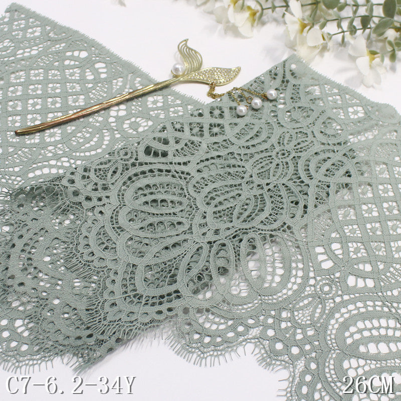 freedombeauty|Multicolor Single-Sided Wavy Chinese Style Non-Elastic Eyelash Lace Trim Performance Costume Curtain 26cm Lace Trim Accessories