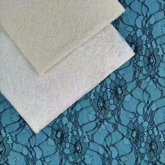 freedombeauty|New Nylon Lace Fabric Lightweight Soft Skin-friendly Double-sided Stretch Trim Rose Flower Women's Base Layer Underwear Fabric