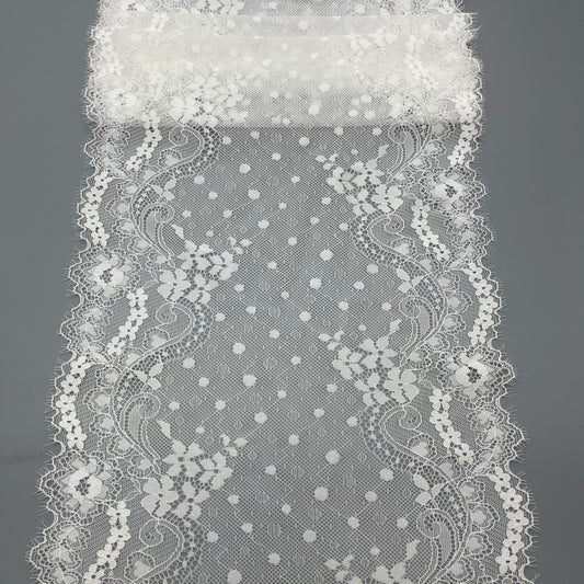 freedombeauty|24cm Elastic Eyelash Soft Nylon Spandex Black and White Sock Decoration Elastic Lace Trim