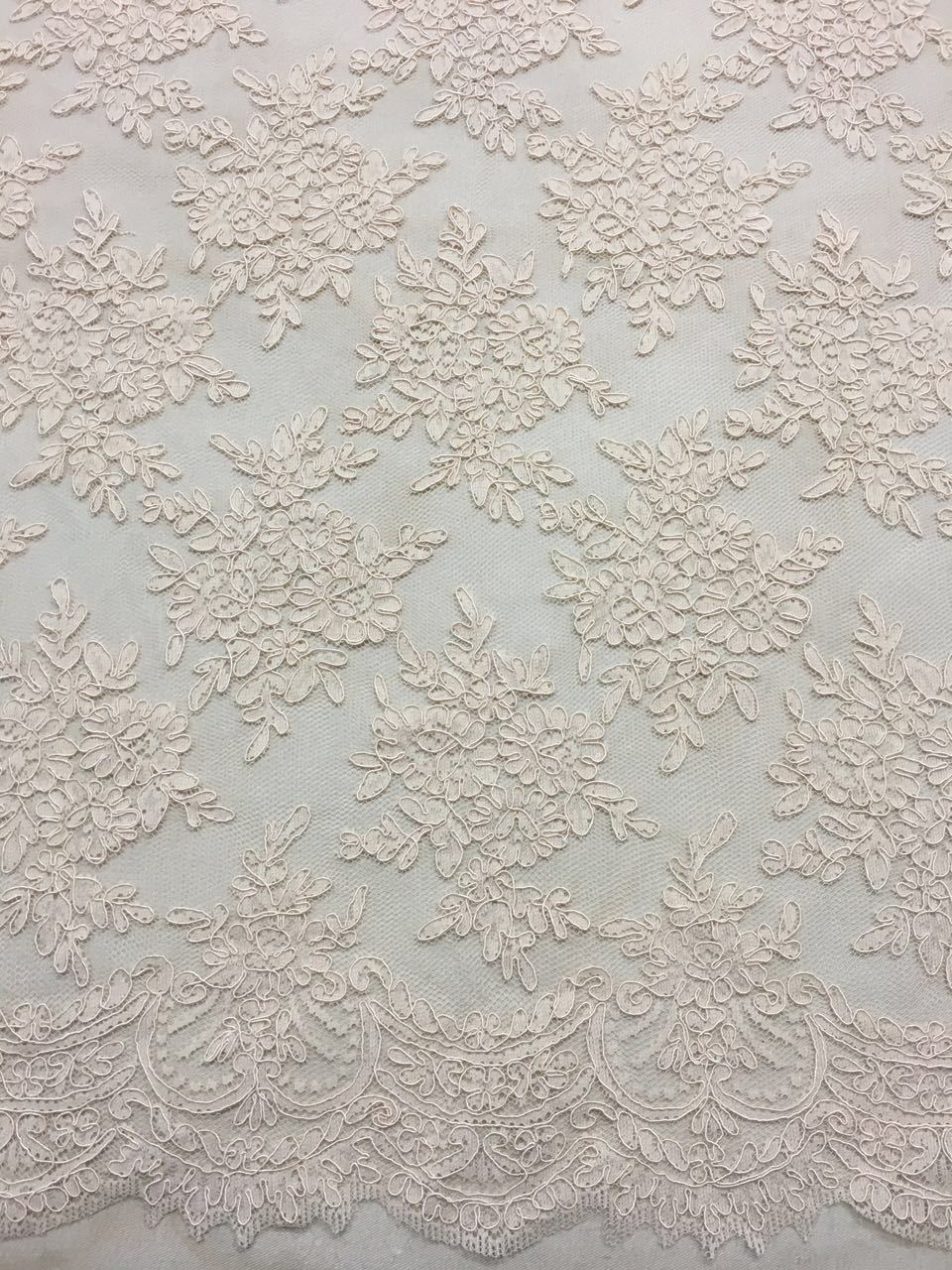 Freedombeauty | Supply Car Strand Lace Veil Skirt Lace Accessories Three-Dimensional Bone Thread Lace Fabric Wedding Dress Fabric