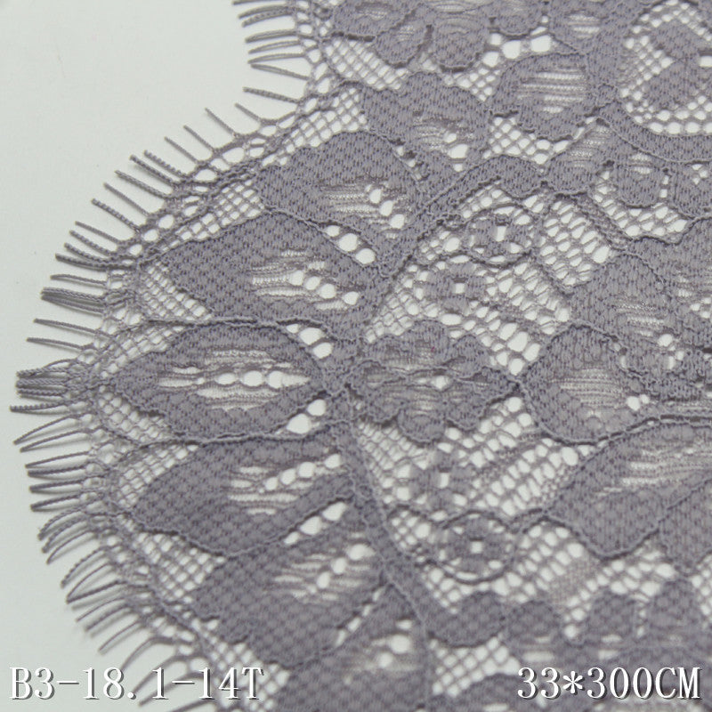 freedombeauty|Gray Purple Double-Sided Vintage Flower Non-Elastic Eyelash 33cm Curtain Sofa Cushion Lace Trim DIY