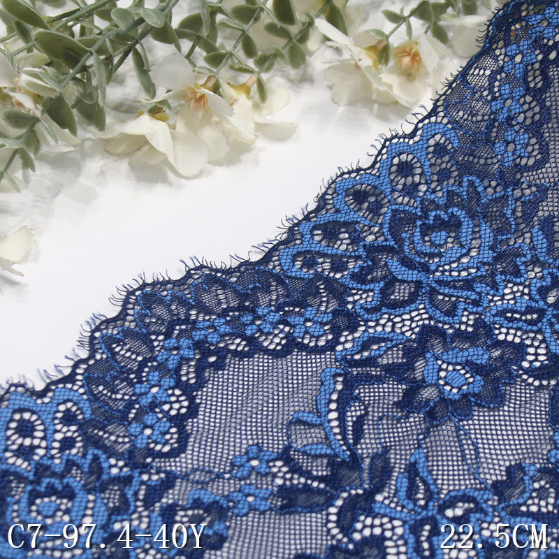 freedombeauty|Two-tone Double-sided Wavy Retro Elastic Eyelash Lace Trim Performance Costume Curtain 19cm Lace Trim Accessories