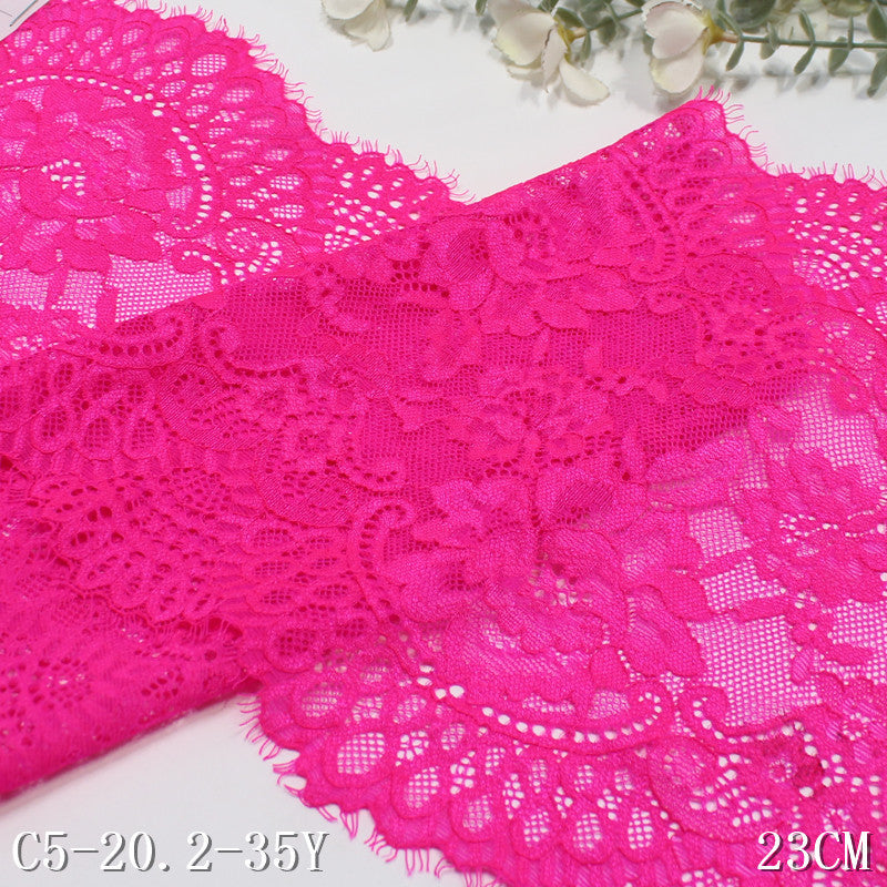 freedombeauty|Multicolor Retro Double Wave Flower Misaligned Elastic Eyelash Lace Trim Performance Costume Lingerie Lace Accessories