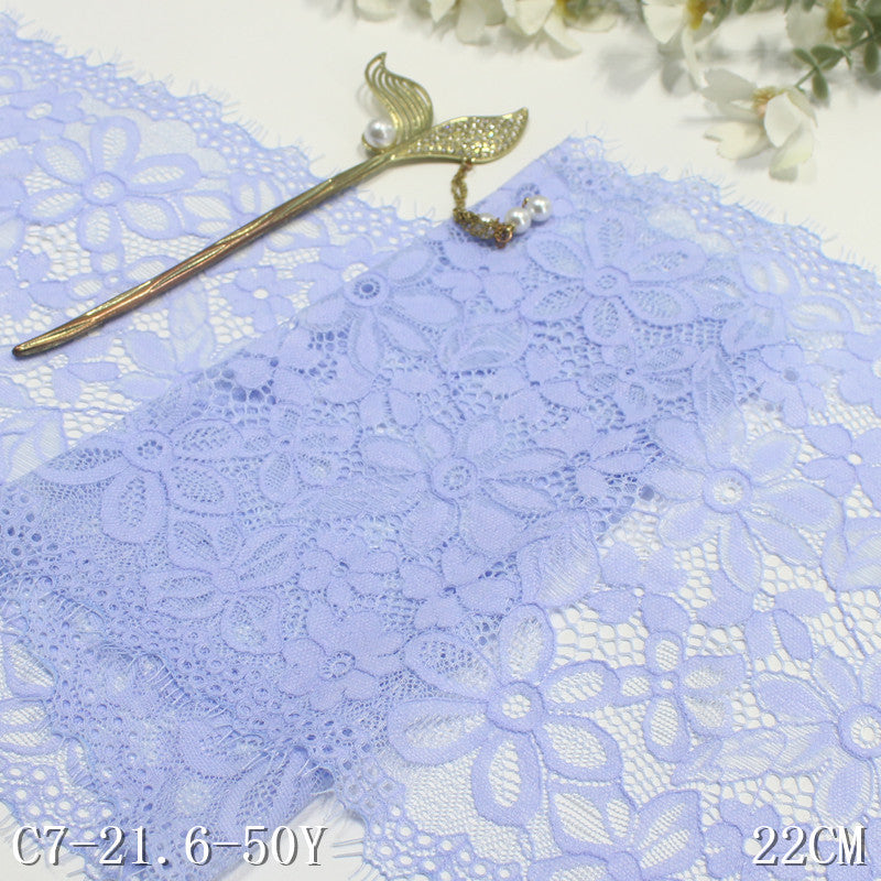 freedombeauty|Multicolor Double-Sided Full Elastic Fresh Style Eyelash Lace Trim for Clothing and Curtains 22cm Lace Trim Accessories