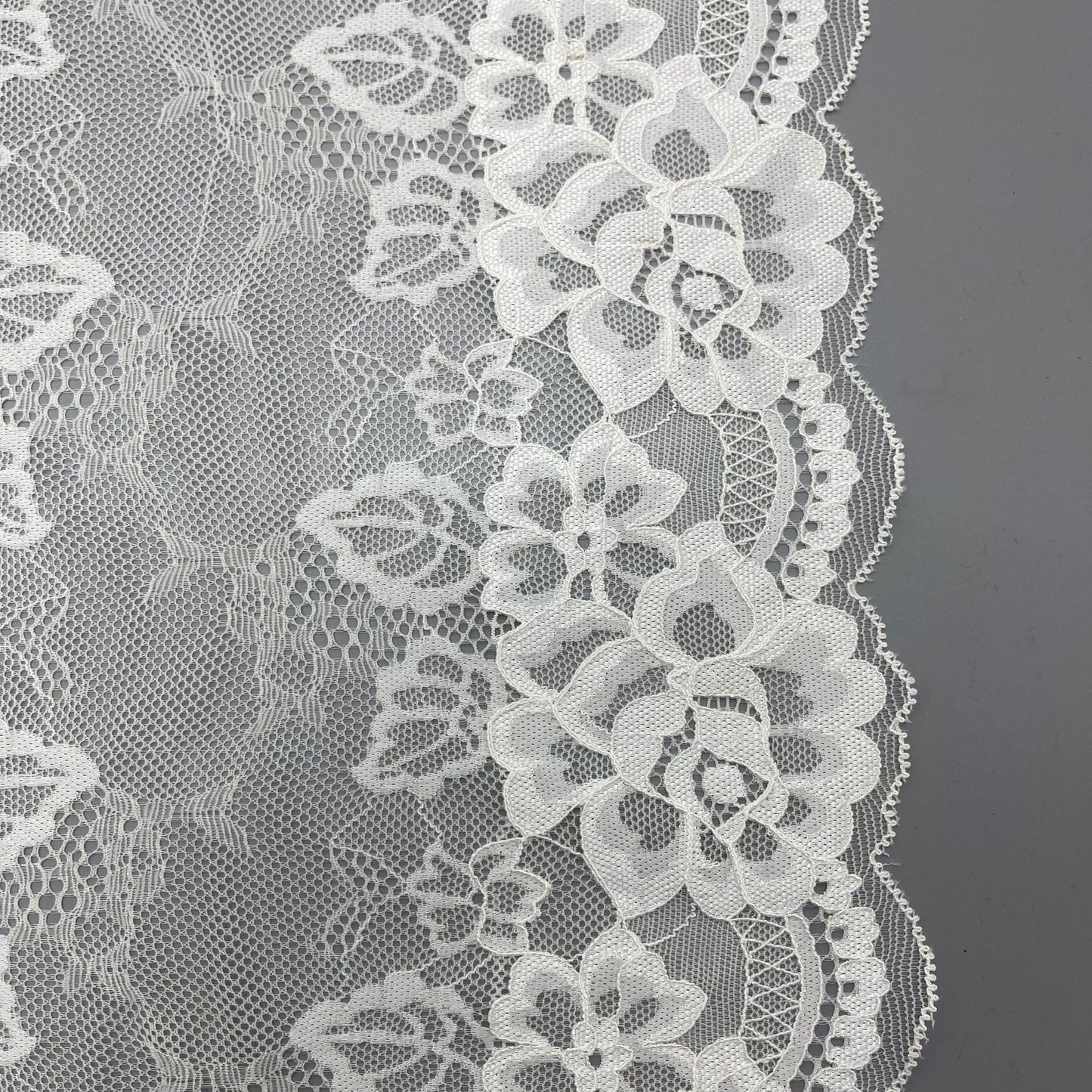freedombeauty|24CM Wedding Dress Lace Trim White Elastic Nylon Lace DIY Handmade Decoration E-commerce Supply