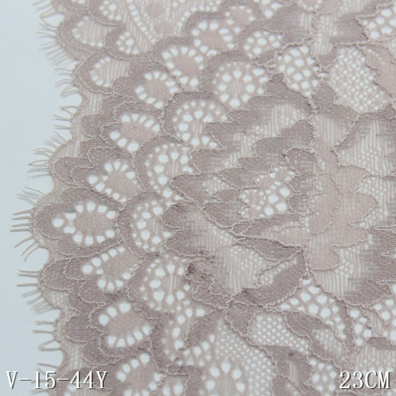 freedombeauty|Pink Skin Tone Double-Sided Wavy Asymmetric Elastic Eyelash Lace DIY Lingerie Curtain Lace Trim Accessories