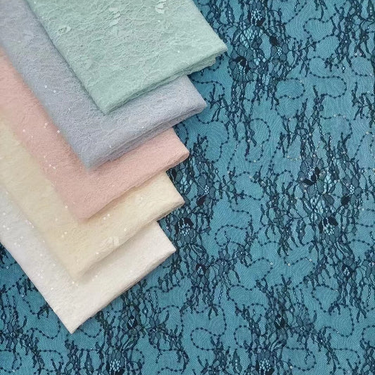 freedombeauty|Hot Selling Sequin Lace Fabric for Women's Base Shirt Dress Children's Swimwear Underwear Lace Fabric In Stock