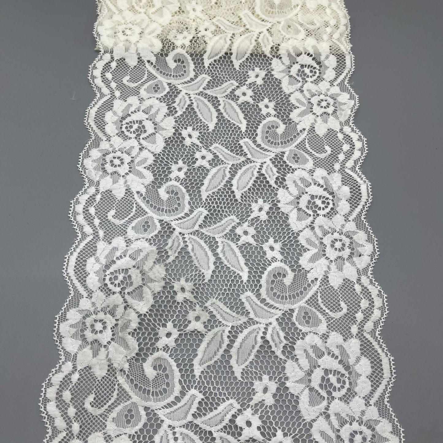 freedombeauty|20CM White Elastic Lace Trim Handmade Hollow Lace Wedding Dress Lingerie Decoration Accessories Lace