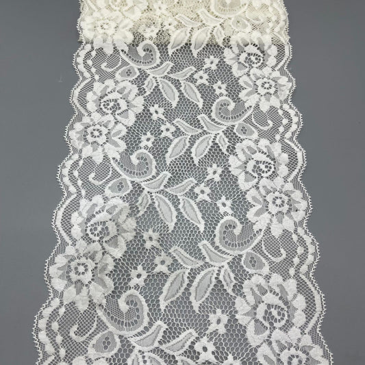 freedombeauty|20CM White Elastic Lace Trim Handmade Hollow Lace Wedding Dress Lingerie Decoration Accessories Lace