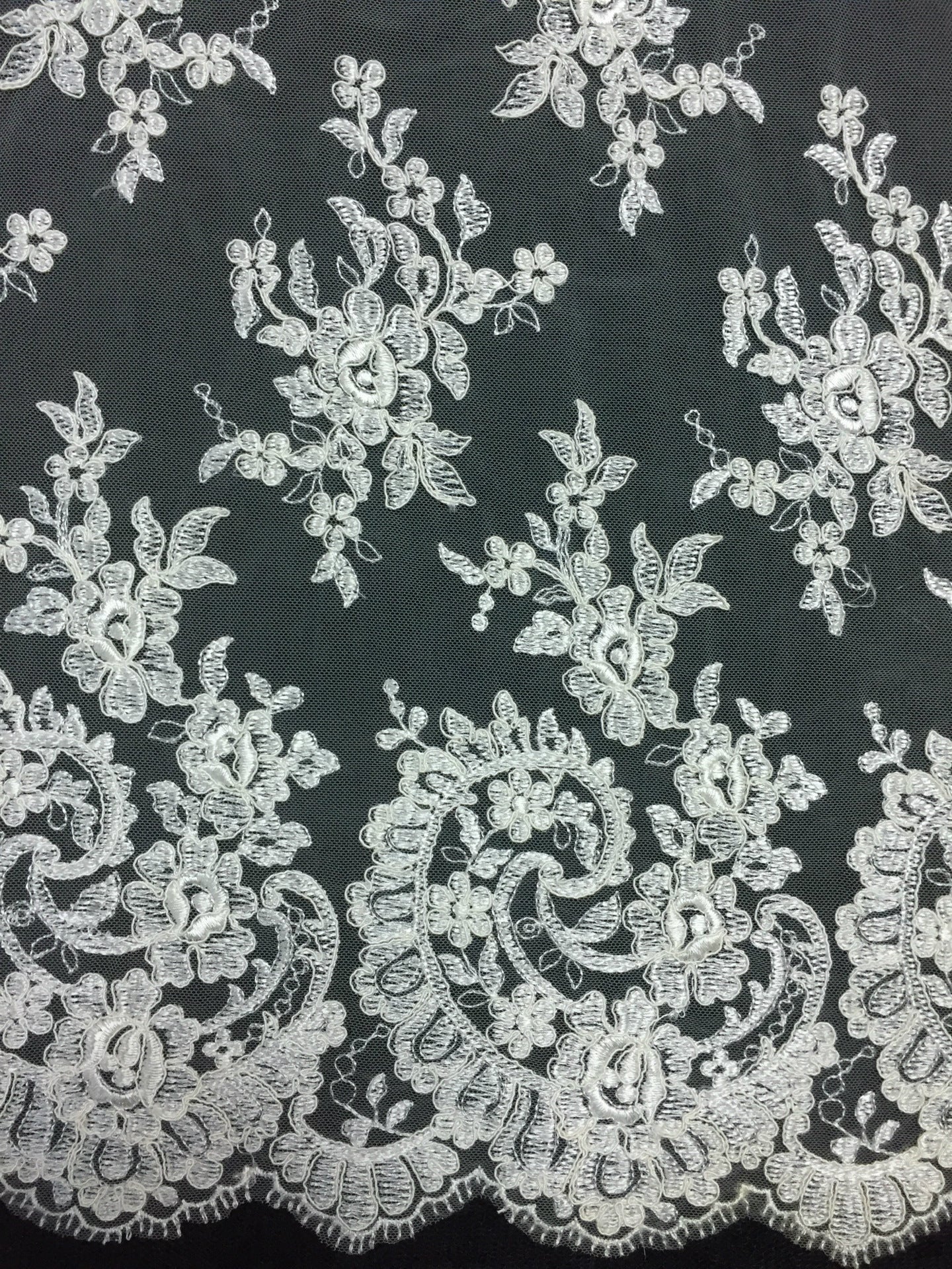 Freedombeauty | Supply Computer Embroidery Lace Fabric Veil Three-Dimensional Bone Thread Wedding Dress Accessories Can Be Beaded plus Sequin