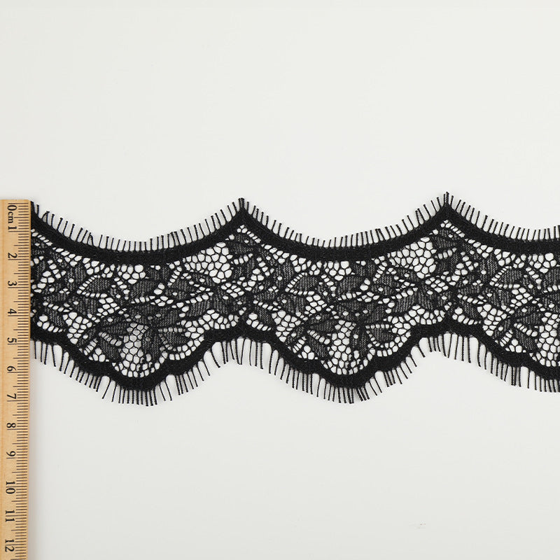 FREEDOMBEAUTY | [laser-cut lace] Black eyelash lace, hot-selling eyelash lace, home textile Lolita light luxury lace accessories