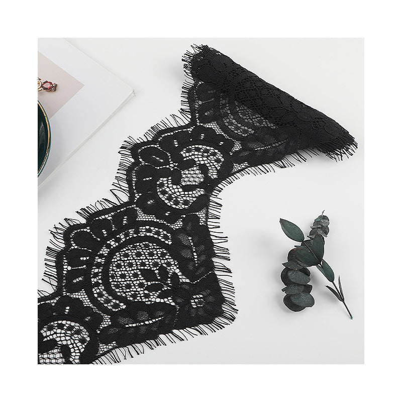 FREEDOMBEAUTY | [no- stretch] brocade cotton eyelash lace, blended non-elastic lace edge, Lolita children's lace accessories, spot