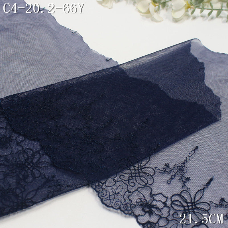 FREEDOMBEAUTY | European Vintage Indigo Mesh Embroidered Lace 21.5cm Dress Accessories Lace Accessories