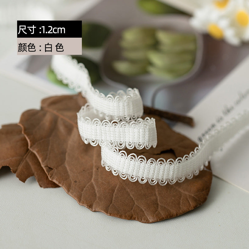 FREEDOMBEAUTY | Factory Direct 1.2CM Elastic Elastic Bud Belt Black and White Spot, Triple Bud Toy Doll Clothing Decorative Belt