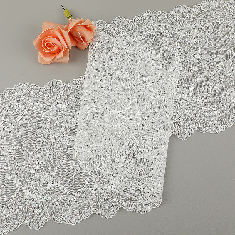 FREEDOMBEAUTY | [stretch] White bilateral lace, nylon elastic lace, clothing skirt lace accessories, spot