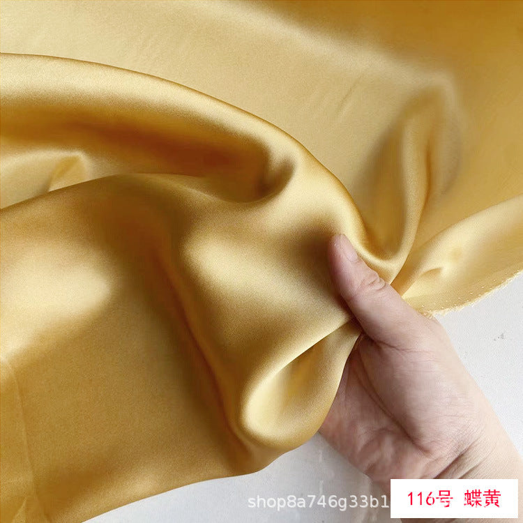FREEDOMBEAUTY | 114 m width 16 mmi silk plain crepe satin clothing fabric 100 mulberry silk dress hair band eye mask fabric multi-color