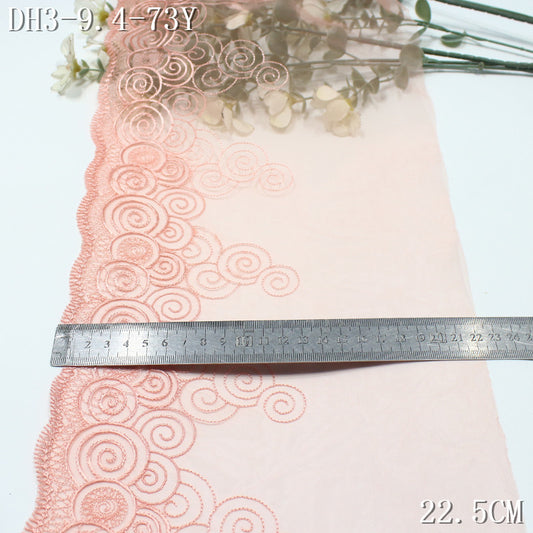 FREEDOMBEAUTY | Chinese auspicious cloud roll pattern three-color light and thin mesh embroidery lace, Hanfu cheongsam neckline lace accessories