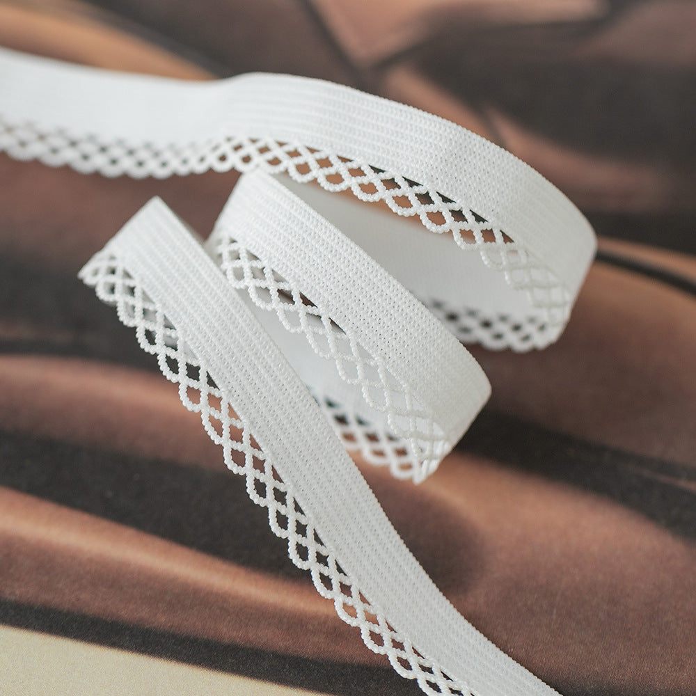 FREEDOMBEAUTY | Factory Direct 1.2CM Unilateral Mesh Nylon Elastic Elastic Band, Spot Supply, Underwear Embossing Mesh Belt