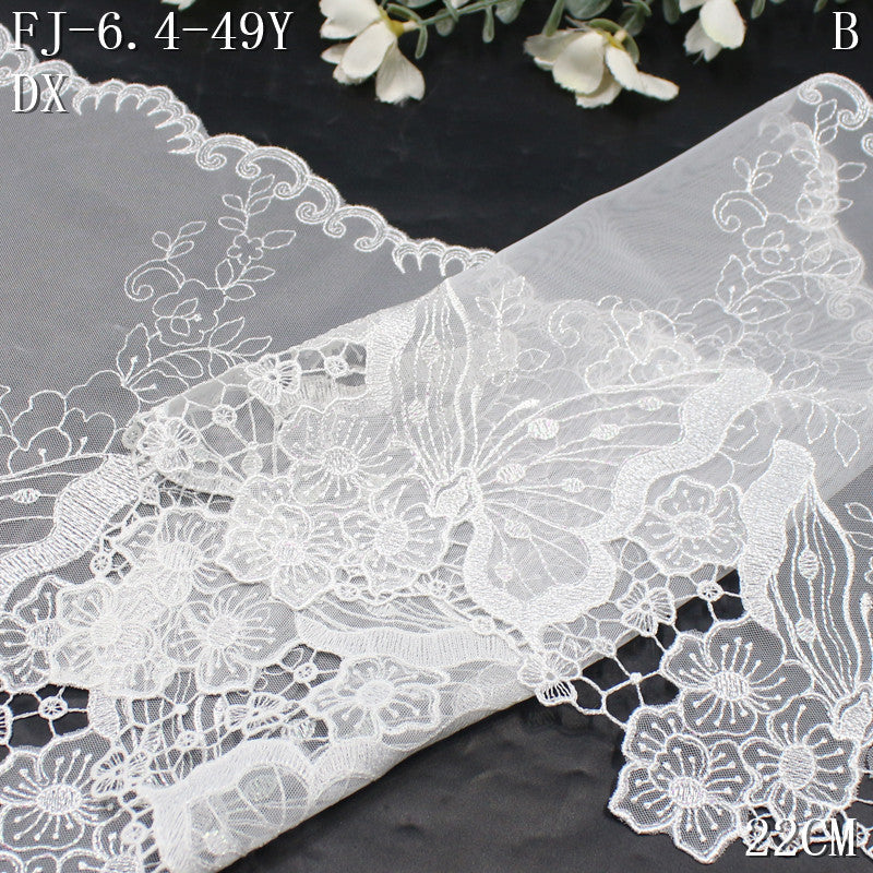 FREEDOMBEAUTY | [1Pack] French fairy air book, white butterfly floral element, water-soluble lace, dress, DIY lace accessories