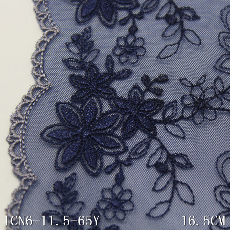 FREEDOMBEAUTY | Spot dark blue French bilateral floral mesh embroidery lace, dress skirt wedding lace accessories
