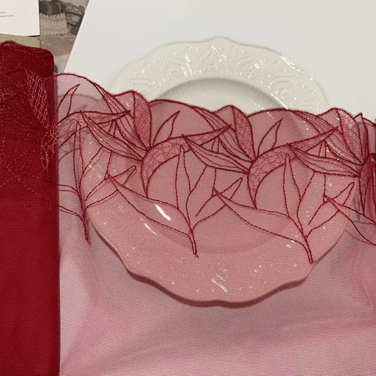 FREEDOMBEAUTY | Spot elegant embroidery mesh lace soft lace accessories DIY design fabric clothing
