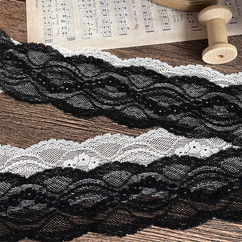 FREEDOMBEAUTY | Factory direct sales, spot fast hair French elegant wavy pattern 7CM elastic lace lace accessories, handmade DIY