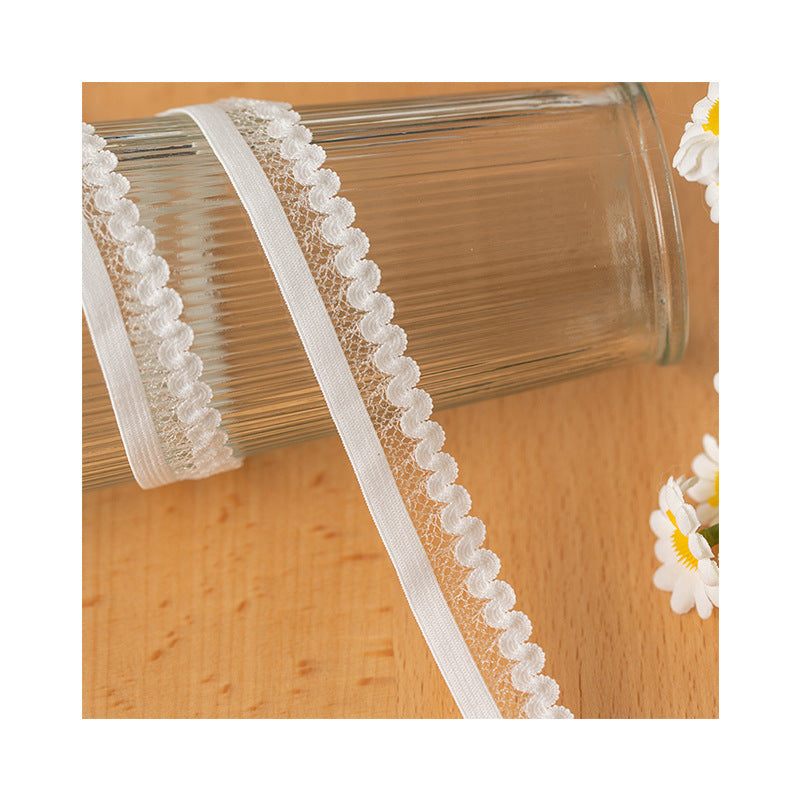 FREEDOMBEAUTY | Factory Direct 2.0CM White Spot Elastic Fish Wave Elastic Band DIY Clothing Elastic Band
