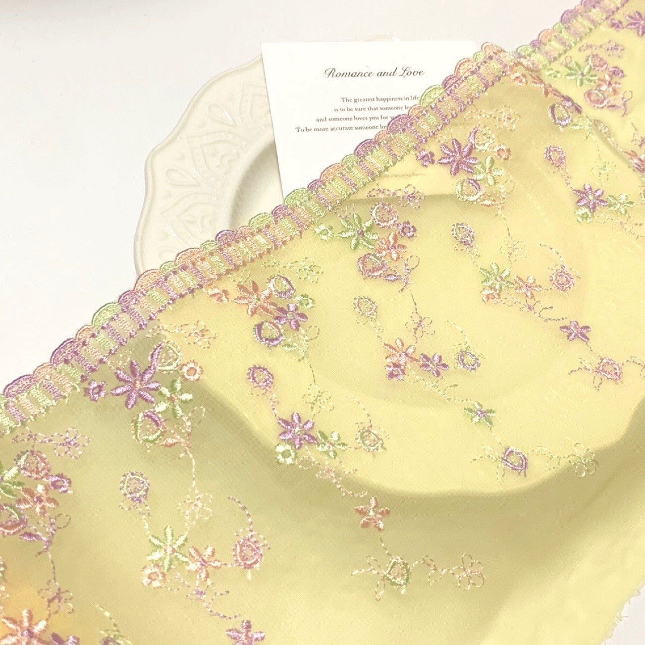 FREEDOMBEAUTY | Spot Macaron Chiffon Embroidery Lace Accessories Decorative Fabric Design DIY Apparel