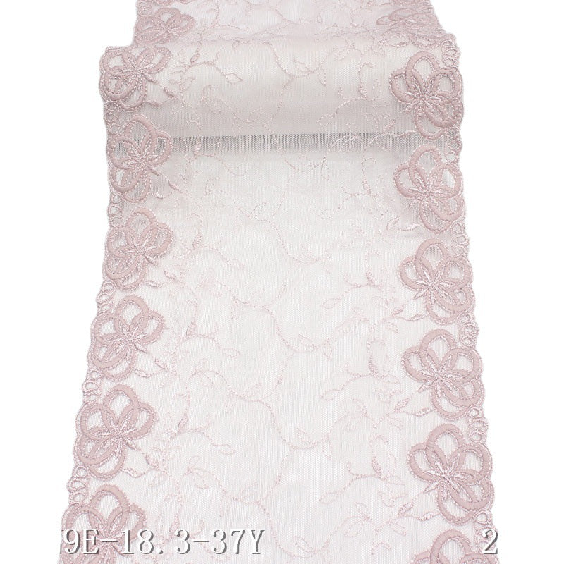 FREEDOMBEAUTY | Pale pink mesh embroidery lace bilateral exquisite flower 21cm clothing underwear lace accessories