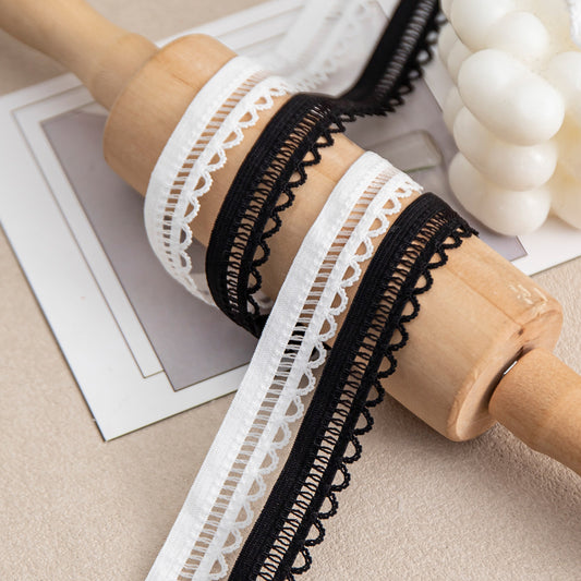 FREEDOMBEAUTY | Factory direct 1.5CM hollow rope broken bud nylon elastic belt DIY clothing underwear elastic webbing