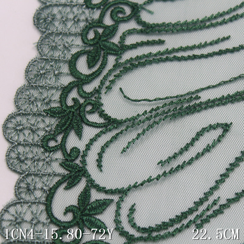 FREEDOMBEAUTY | Turquoise mesh embroidered lace rattan pattern 22.5cm dress fashion skirt lace accessories